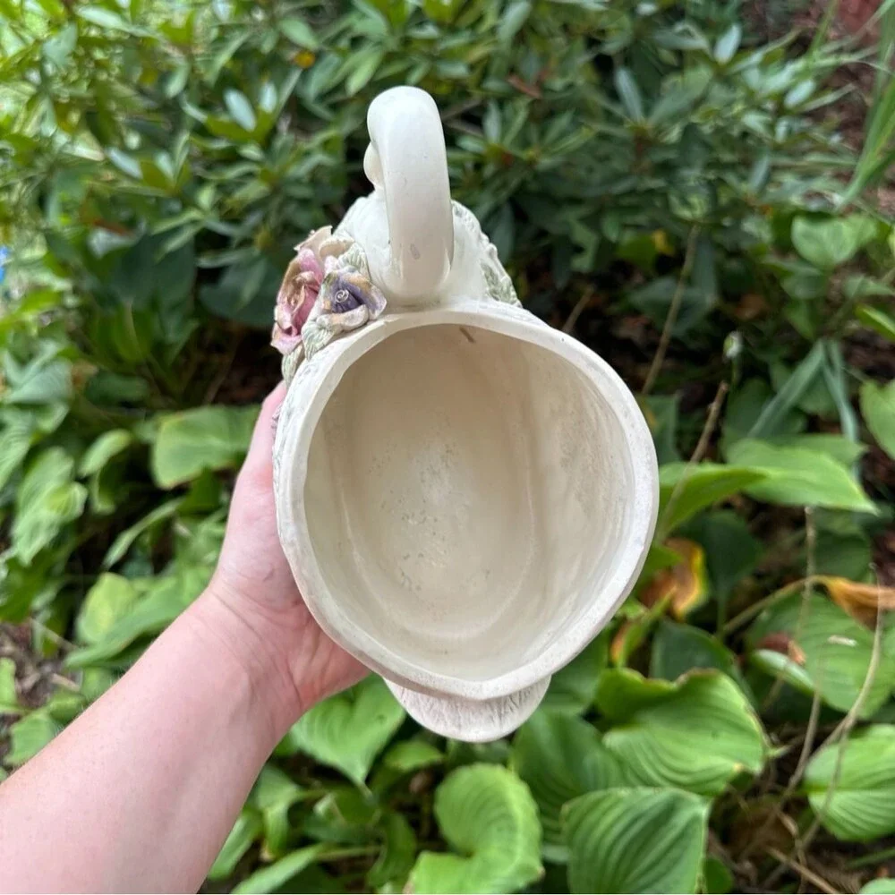 Vintage Ceramic Swan Duck Planter Pot Cottagecore